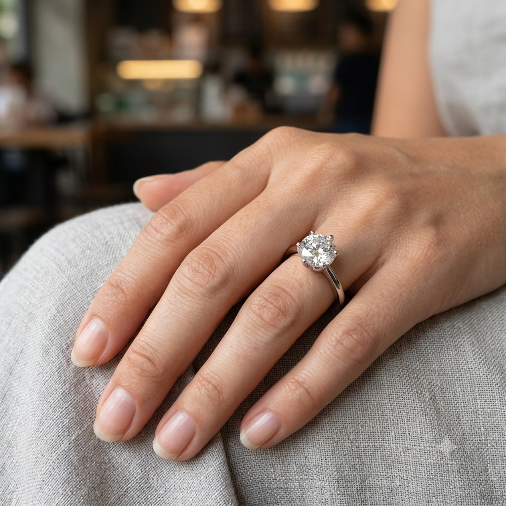 anello-solitario-un-carato-colore-f-if-indossato-mano