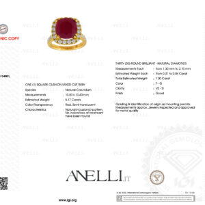 Anello Fidanzamento Rubino 5 carati