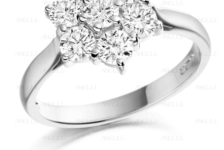 Anello Fiore Diamanti 1.40 Carati D-IF