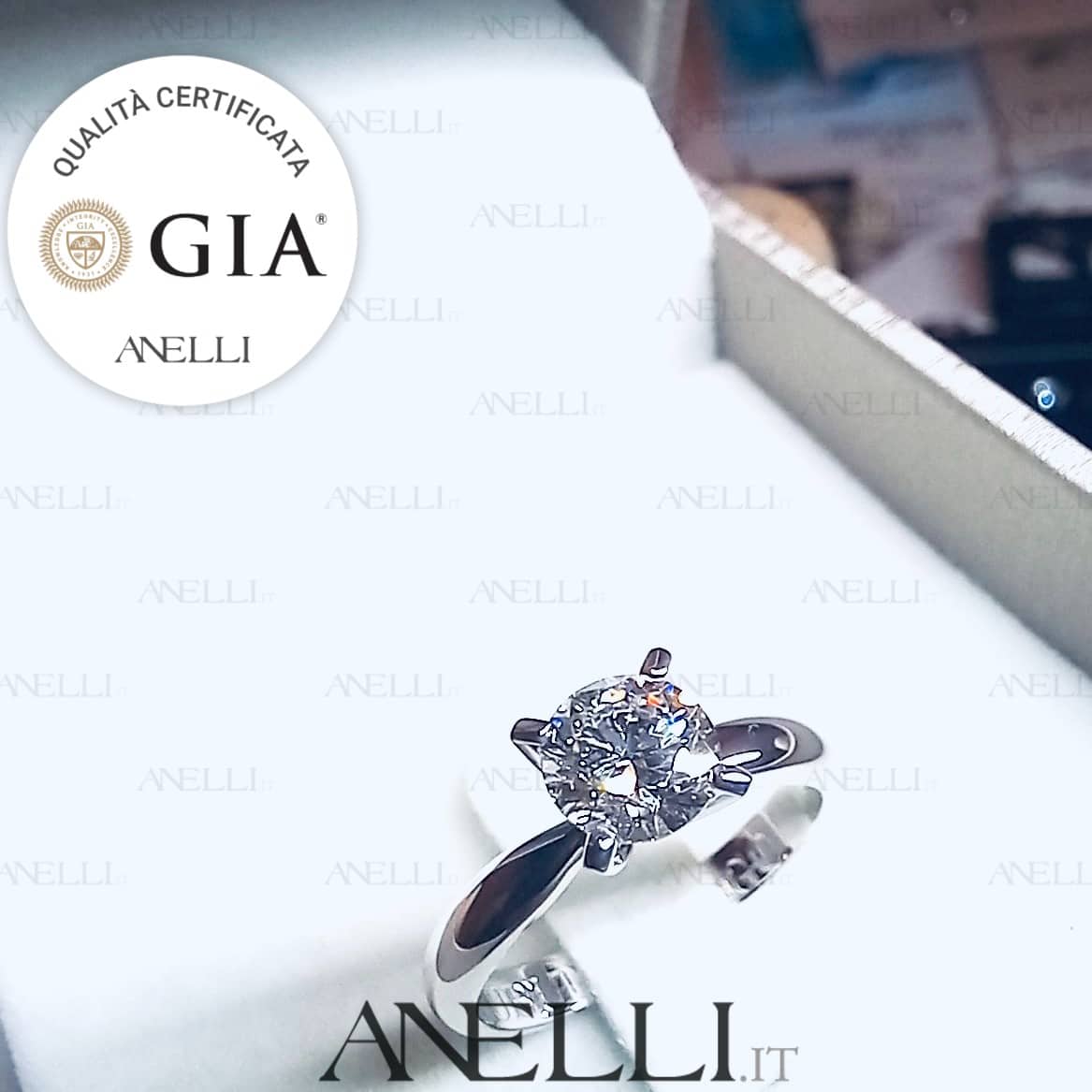 Anello Solitario Fidanzamento 1 Carato Anello Solitario Fidanzamento 1 Carato