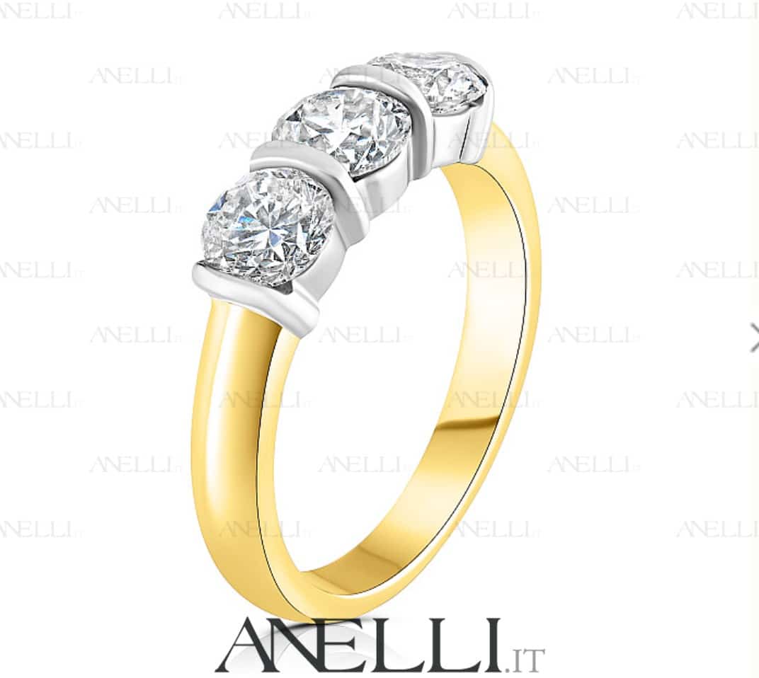 Anello Trilogy due carati e mezzo Anello Trilogy due carati e mezzo