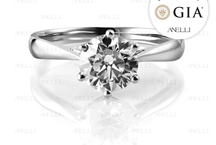 Anello di Fidanzamento 1 Carato F-VVS1 GIA