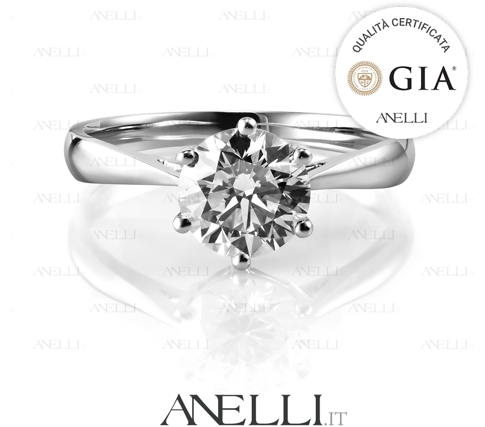 Anello di Fidanzamento 1 Carato F-VVS1 GIA