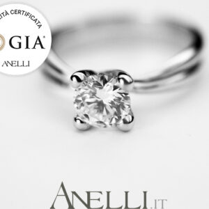 Anello solitario con diamante GIA america