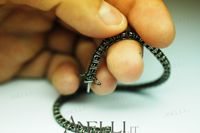 Bracciale Tennis Diamanti Neri 6 Carati-4 Bracciale Tennis Diamanti Neri 6 Carati-4