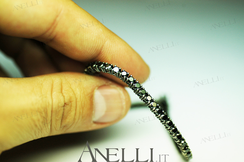 Bracciale Tennis Diamanti Neri 6 Carati-5 Bracciale Tennis Diamanti Neri 6 Carati-5
