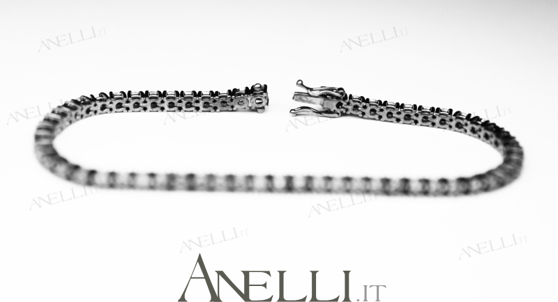 Bracciale Tennis Diamanti Neri 6 Carati-7 Bracciale Tennis Diamanti Neri 6 Carati-7