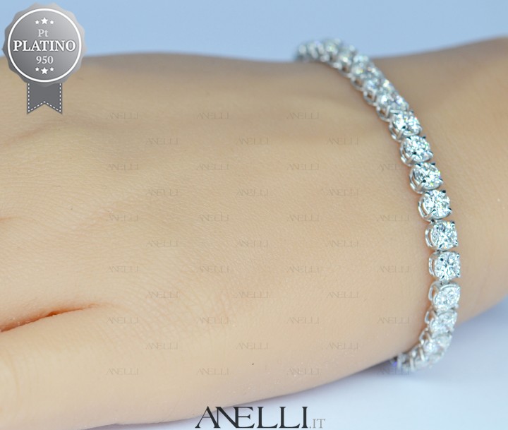 Bracciale Tennis Platino 10 Carati Diamanti F-VS1 Bracciale Tennis Platino 10 Carati Diamanti F-VS1