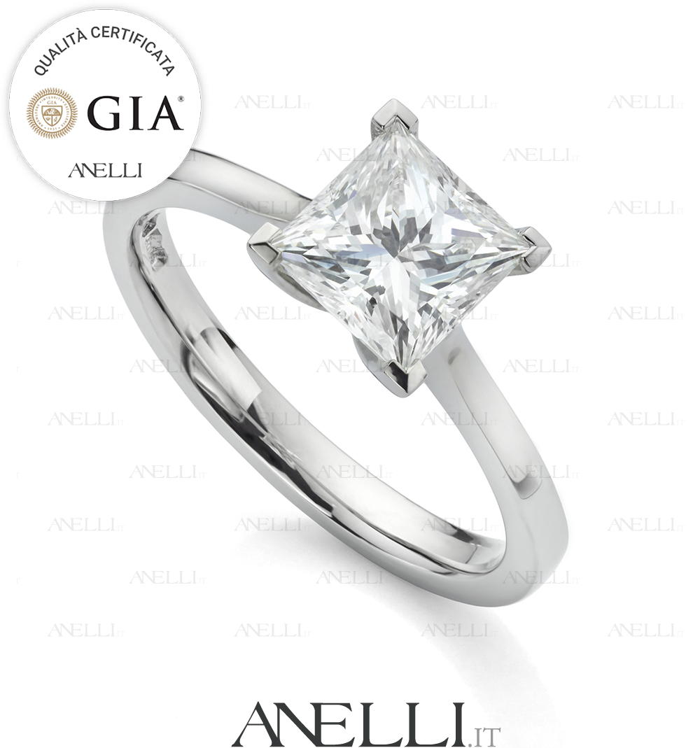 Diamante Princess Fidanzamento 1 Carato F-IF GIA Diamante Princess Fidanzamento 1 Carato F-IF GIA