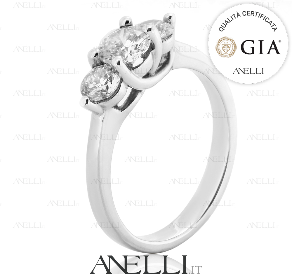 Anello Trilogy 1 Carato F-VS1 GIA Anello Trilogy 1 Carato F-VS1 GIA