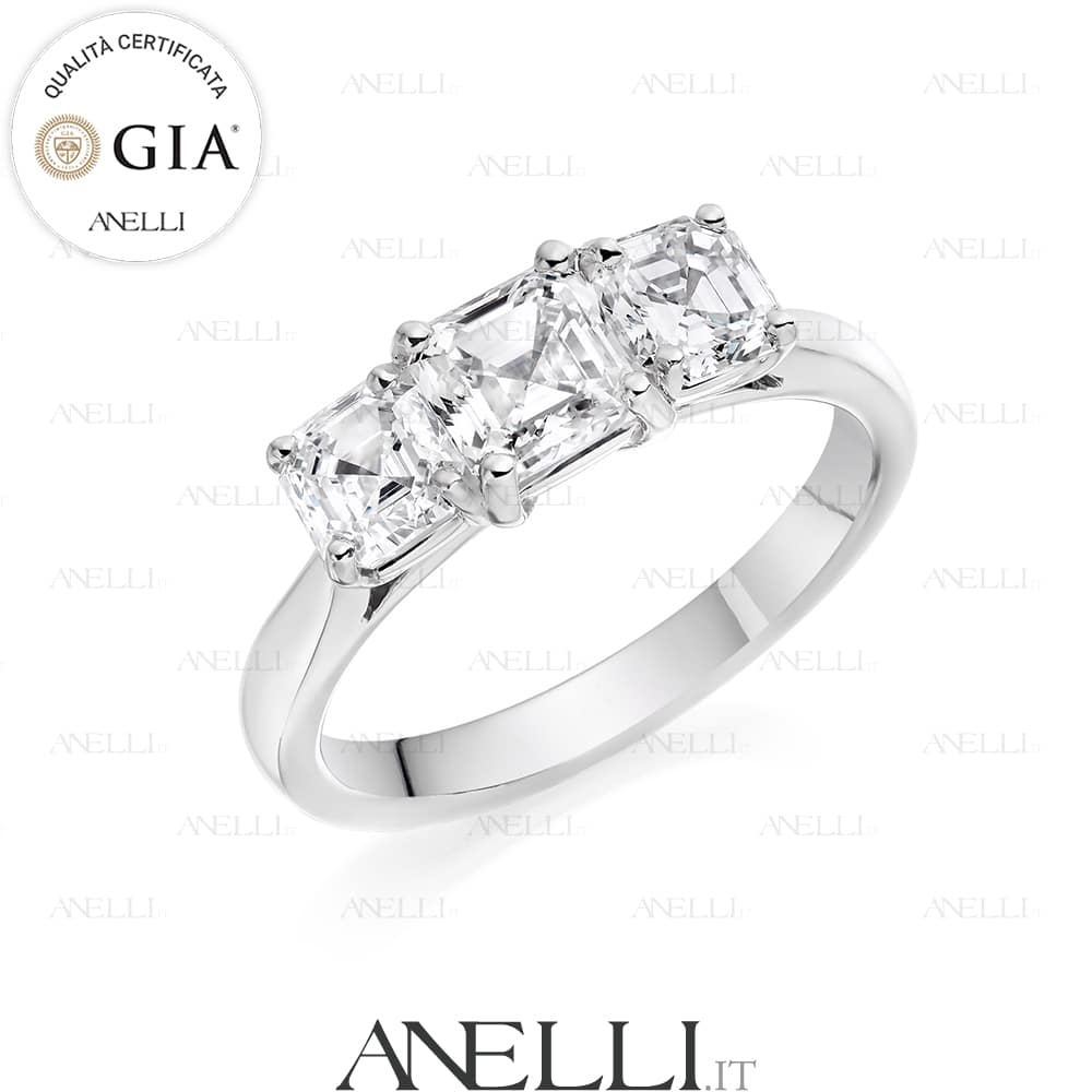 Trilogy Asscher 2 Carati D-VS1 GIA Trilogy Asscher 2 Carati D-VS1 GIA