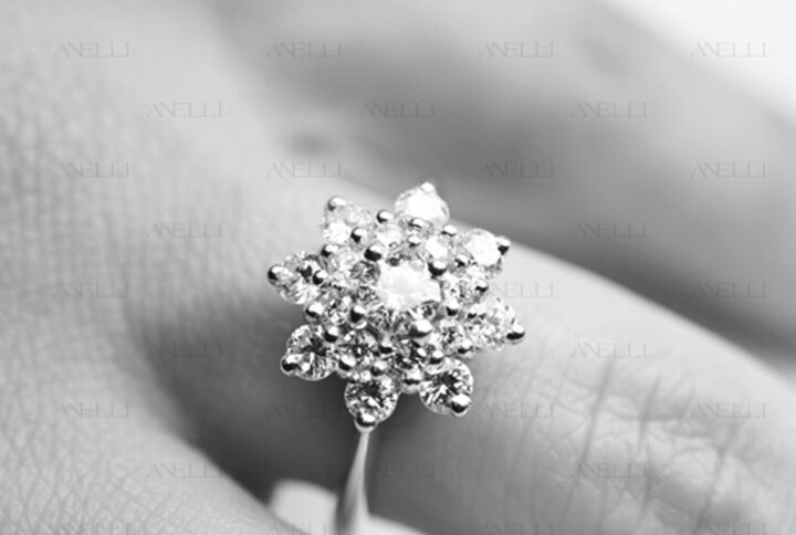 Anello Fiore Diamanti 1 Carato